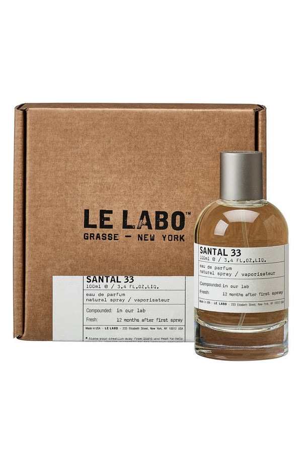 Le Labo Santal 33 Eau de Parfum Spray 100ml bottle with box, front view