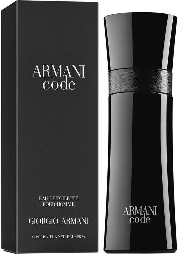 Giorgio Armani Code Eau de Toilette Pour Homme 100ml glossy black perfume bottle with black box for men
