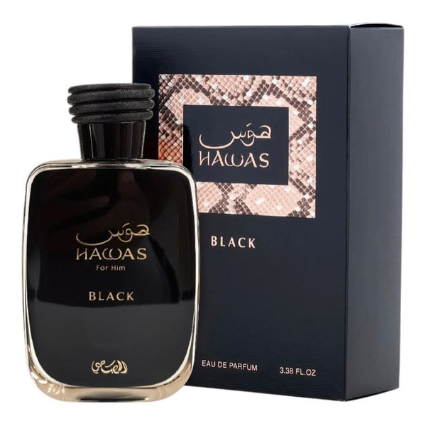 Rasasi Hawas Black Eau de Parfum 100ml black bottle for men