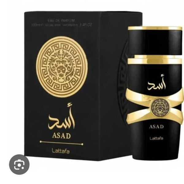 Lattafa Asad Eau de Parfum Spray 100ml bottle with box, front view