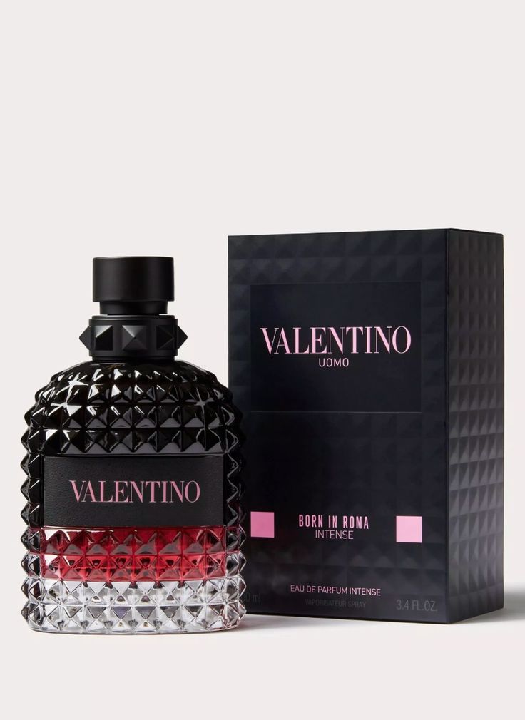 Valentino Uomo Born in Roma Intense EDP 100ml studded perfume bottle with box for men