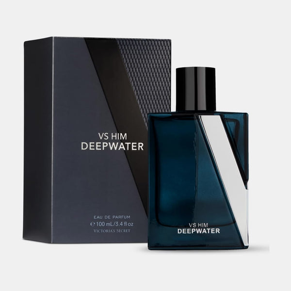 Victoria's Secret VS Him Deepwater Eau De Parfum Spray for Men 100ml 3.4 oz deep ocean blue glass bottle and box